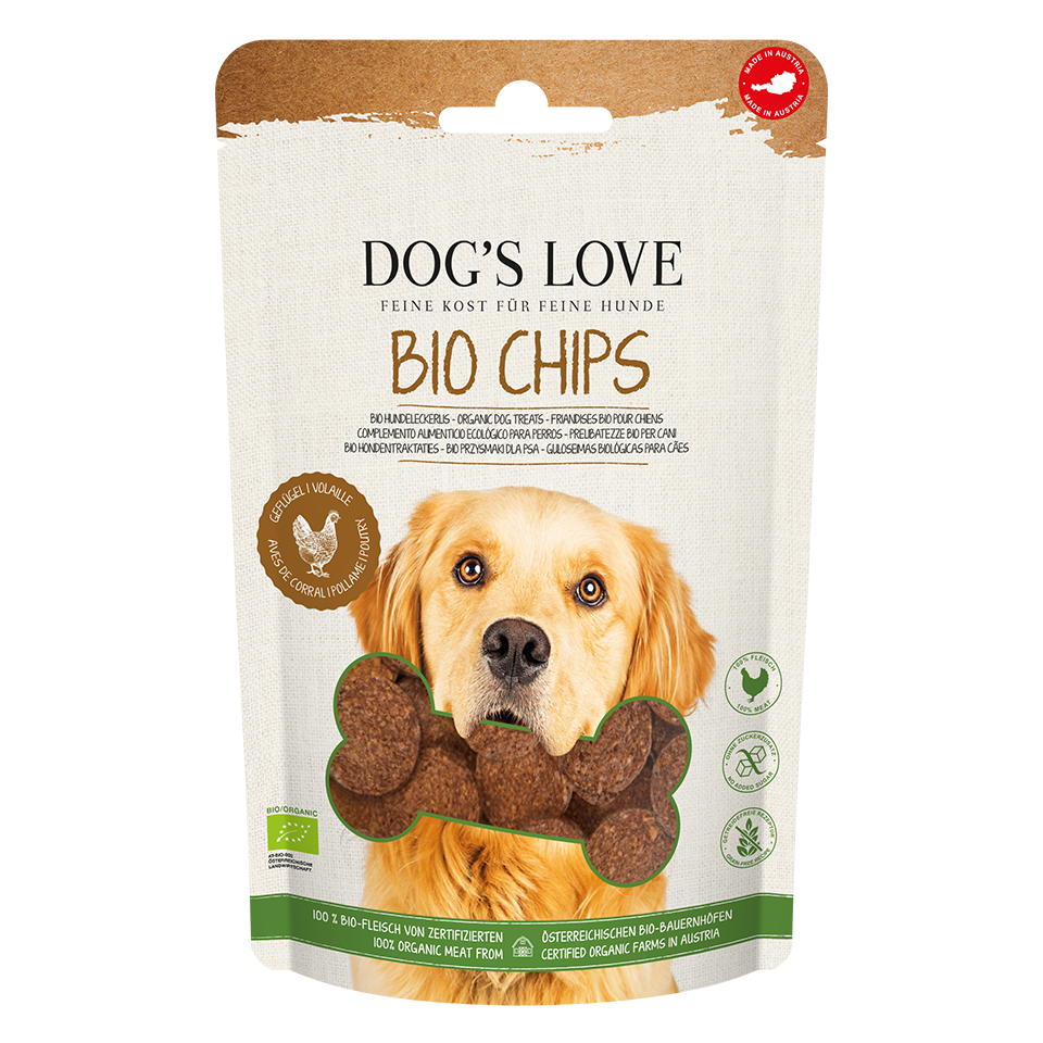 DOG'S LOVE Hunde Leckerlis Chips Bio Geflügel 150g - 6er Vorteilspack , getreidefrei | Trainings-Leckerli & Belohnung für Hunde DOG'S LOVE Hunde Leckerlis Chips Bio Geflügel 150g - 6er Vorteilspack , getreidefrei | Trainings-Leckerli & Belohnung für Hunde von Dog's Love