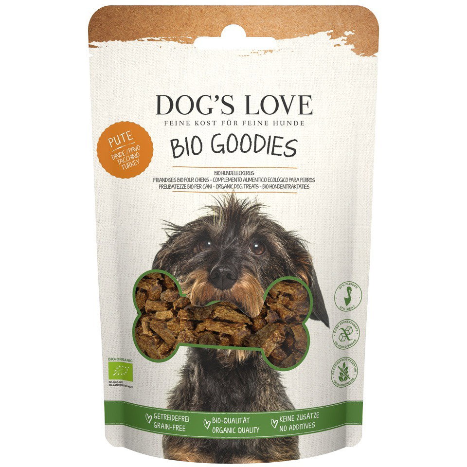 DOG'S LOVE Hunde Leckerlis Goodies Bio Pute 150g, getreidefrei | Trainings-Leckerli & Belohnung für Hunde von Dog's Love