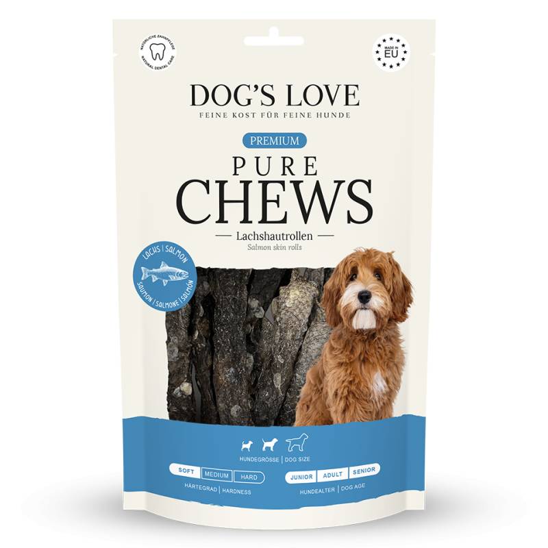 DOG'S LOVE Hunde Leckerlis Pure Chews Lachs 100g, getreidefrei | Trainings-Leckerli & Belohnung für Hunde DOG'S LOVE Hunde Leckerlis Pure Chews Lachs 100g, getreidefrei | Trainings-Leckerli & Belohnung für Hunde von Dog's Love