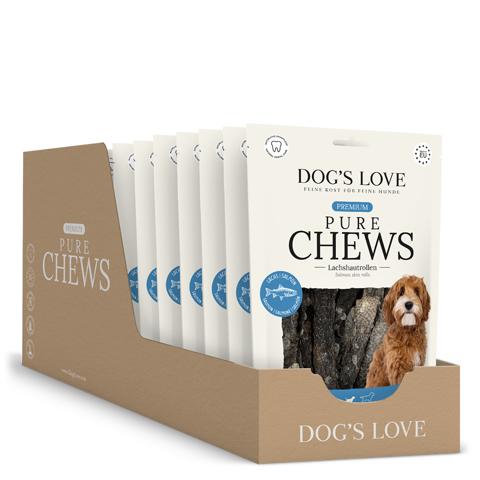 DOG'S LOVE Hunde Leckerlis Pure Chews Lachs 100g - 10er Vorteilspack , getreidefrei | Trainings-Leckerli & Belohnung für Hunde DOG'S LOVE Hunde Leckerlis Pure Chews Lachs 100g - 10er Vorteilspack , getreidefrei | Trainings-Leckerli & Belohnung für Hunde von Dog's Love