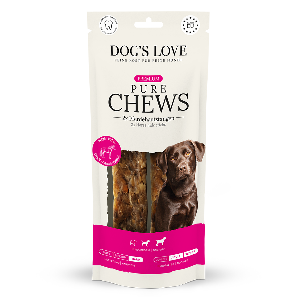 DOG'S LOVE Hunde Leckerlis Pure Chews Pferd 2x45g, getreidefrei | Trainings-Leckerli & Belohnung für Hunde DOG'S LOVE Hunde Leckerlis Pure Chews Pferd 2x45g, getreidefrei | Trainings-Leckerli & Belohnung für Hunde von Dog's Love
