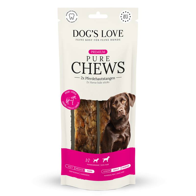 DOG'S LOVE Hunde Leckerlis Pure Chews Pferd 2x45g, getreidefrei | Trainings-Leckerli & Belohnung für Hunde DOG'S LOVE Hunde Leckerlis Pure Chews Pferd 2x45g, getreidefrei | Trainings-Leckerli & Belohnung für Hunde von Dog's Love