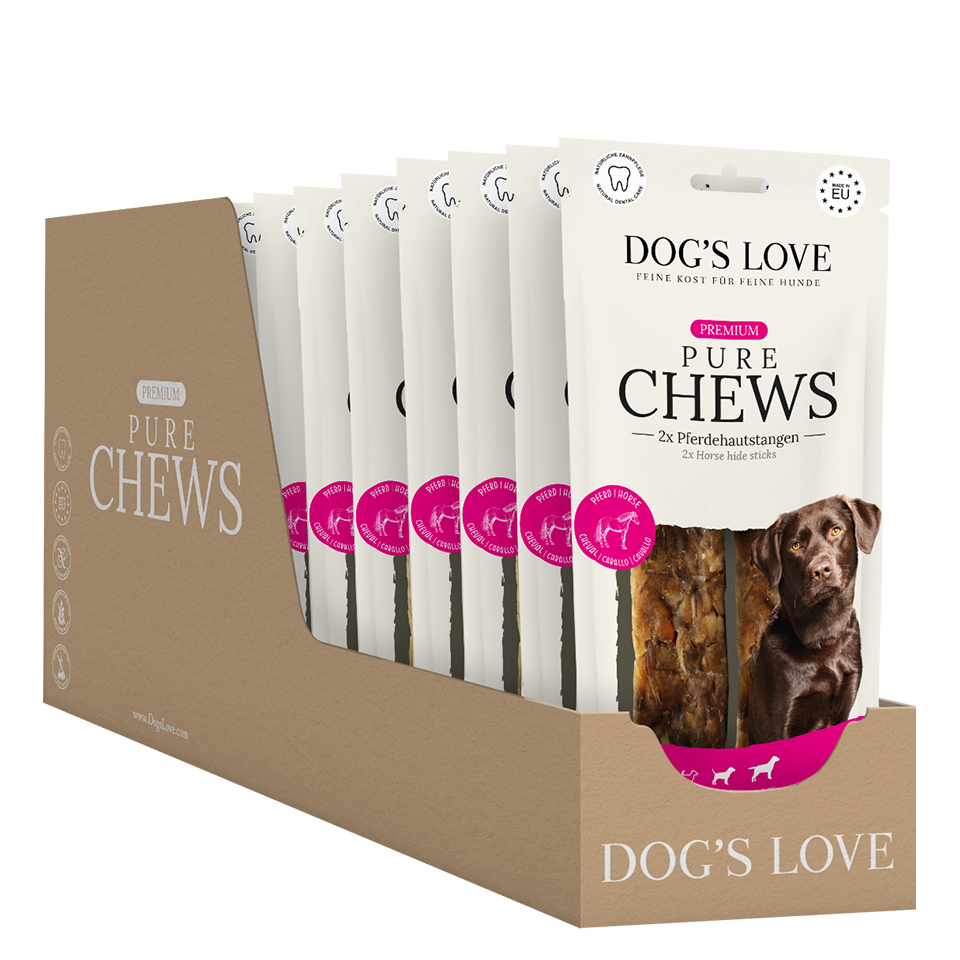 DOG'S LOVE Hunde Leckerlis Pure Chews Pferd 2x45g - 12er Vorteilspack , getreidefrei | Trainings-Leckerli & Belohnung für Hunde DOG'S LOVE Hunde Leckerlis Pure Chews Pferd 2x45g - 12er Vorteilspack , getreidefrei | Trainings-Leckerli & Belohnung für Hunde von Dog's Love