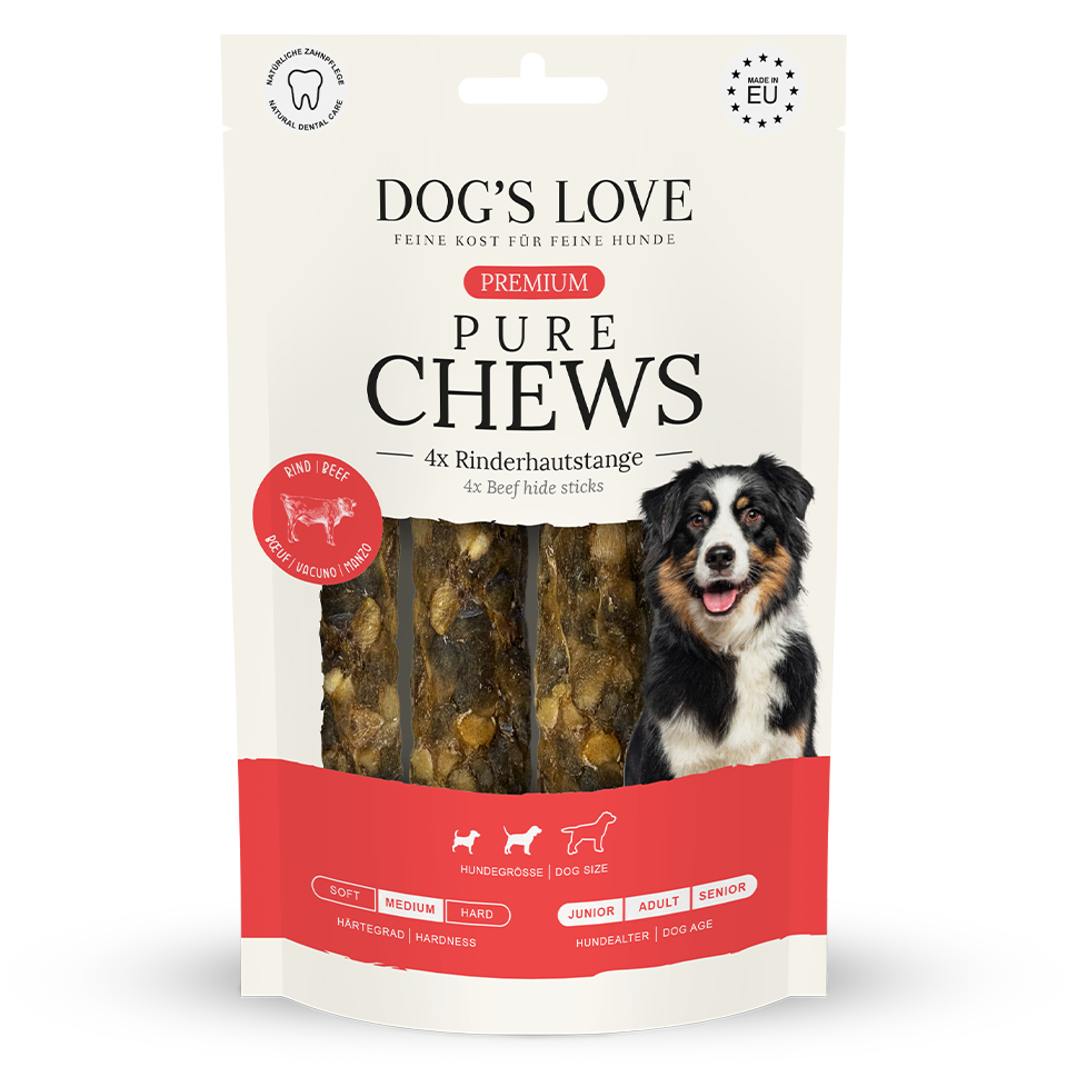 DOG'S LOVE Hunde Leckerlis Pure Chews Rind 4x28g, getreidefrei | Trainings-Leckerli & Belohnung für Hunde DOG'S LOVE Hunde Leckerlis Pure Chews Rind 4x28g, getreidefrei | Trainings-Leckerli & Belohnung für Hunde von Dog's Love