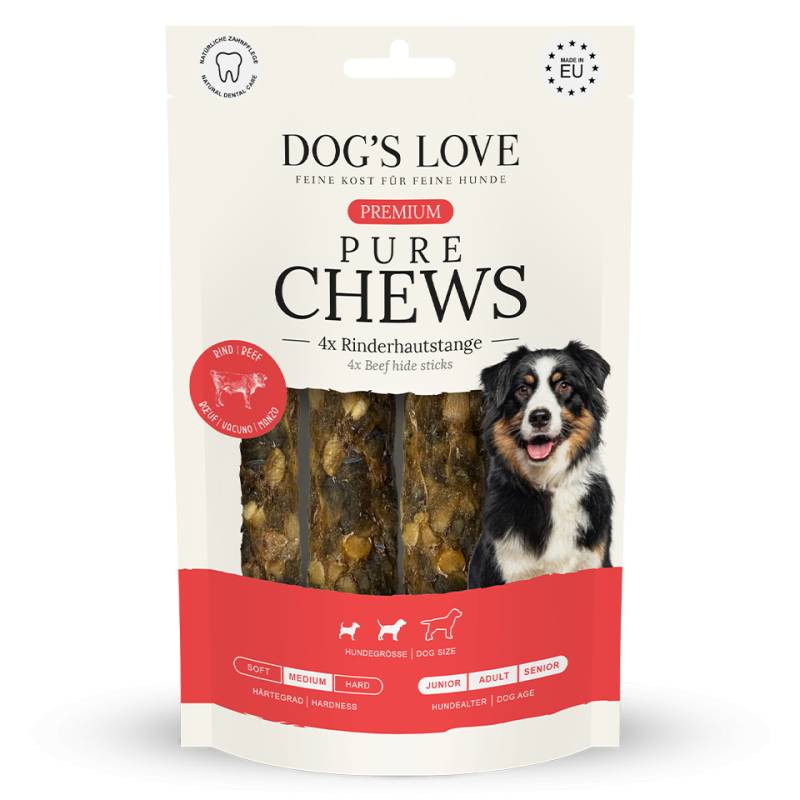 DOG'S LOVE Hunde Leckerlis Pure Chews Rind 4x28g, getreidefrei | Trainings-Leckerli & Belohnung für Hunde DOG'S LOVE Hunde Leckerlis Pure Chews Rind 4x28g, getreidefrei | Trainings-Leckerli & Belohnung für Hunde von Dog's Love