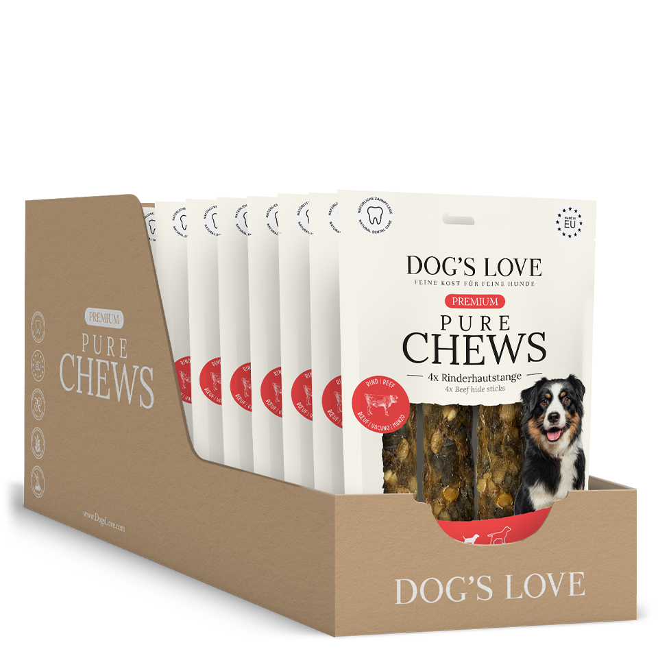 DOG'S LOVE Hunde Leckerlis Pure Chews Rind 4x28g - 12er Vorteilspack , getreidefrei | Trainings-Leckerli & Belohnung für Hunde DOG'S LOVE Hunde Leckerlis Pure Chews Rind 4x28g - 12er Vorteilspack , getreidefrei | Trainings-Leckerli & Belohnung für Hunde von Dog's Love