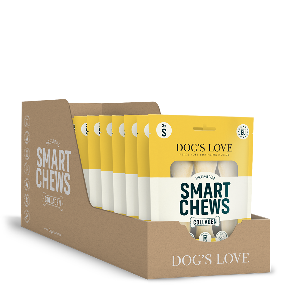 DOG'S LOVE Hunde Leckerlis Smart Chew + Collagen SMALL 3x15g - 12er Vorteilspack , getreidefrei | Trainings-Leckerli & Belohnung für Hunde DOG'S LOVE Hunde Leckerlis Smart Chew + Collagen SMALL 3x15g - 12er Vorteilspack , getreidefrei | Trainings-Leckerli & Belohnung für Hunde von Dog's Love
