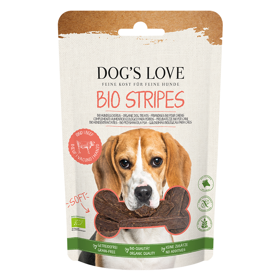 DOG'S LOVE Hunde Leckerlis Soft Stripes Bio Rind 150g, getreidefrei | Trainings-Leckerli & Belohnung für Hunde DOG'S LOVE Hunde Leckerlis Soft Stripes Bio Rind 150g, getreidefrei | Trainings-Leckerli & Belohnung für Hunde von Dog's Love