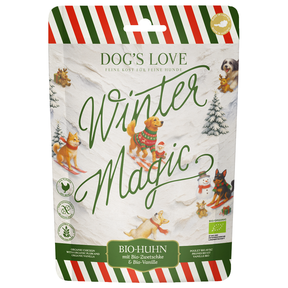 DOG'S LOVE Hunde Leckerlis Winter Chips Bio-Huhn 6x150g Multipack | Limited Edition DOG'S LOVE Hunde Leckerlis Winter Chips Bio-Huhn 6x150g Multipack | Limited Edition von Dog's Love