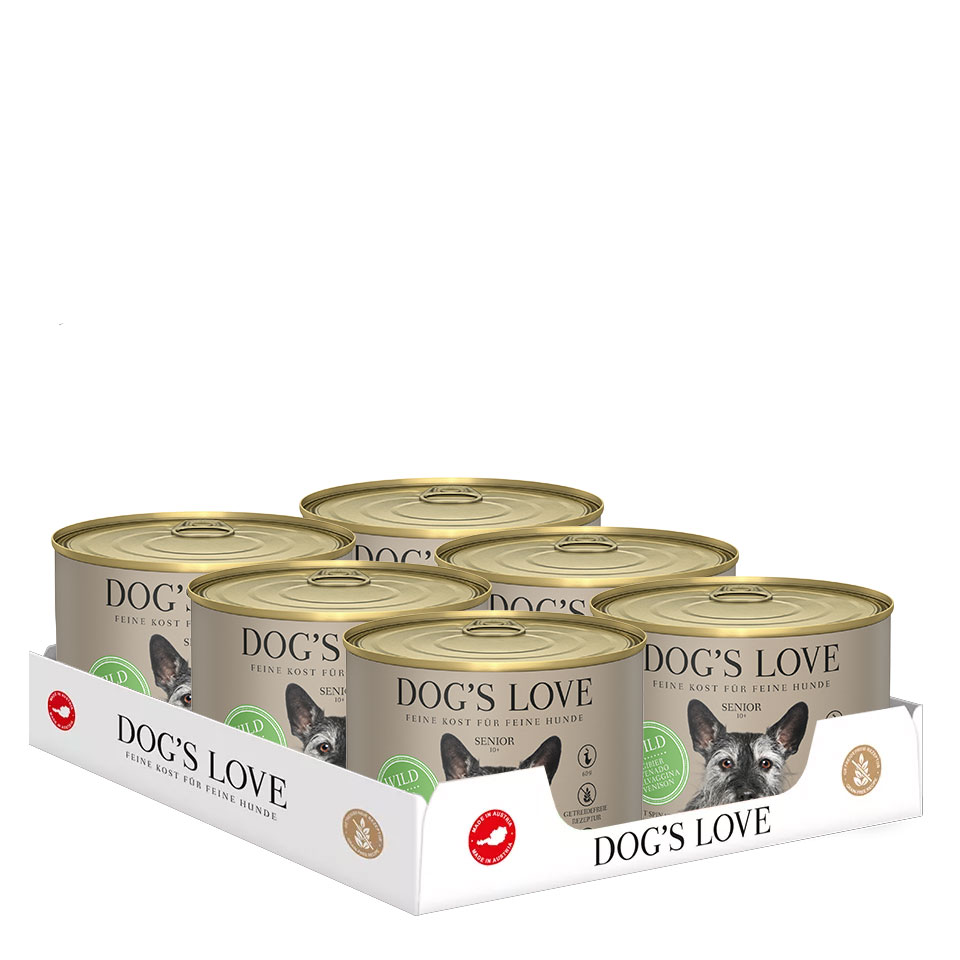 DOG'S LOVE Hunde Nassfutter Monoprotein Multipack 6x200g aus Wild | Hundefutter für Senioren DOG'S LOVE Hunde Nassfutter Monoprotein Multipack 6x200g aus Wild | Hundefutter für Senioren von Dog's Love