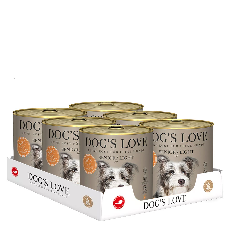 DOG'S LOVE Hunde Nassfutter Monoprotein Multipack 6x800g aus Pute | Hundefutter für Senioren von Dog's Love