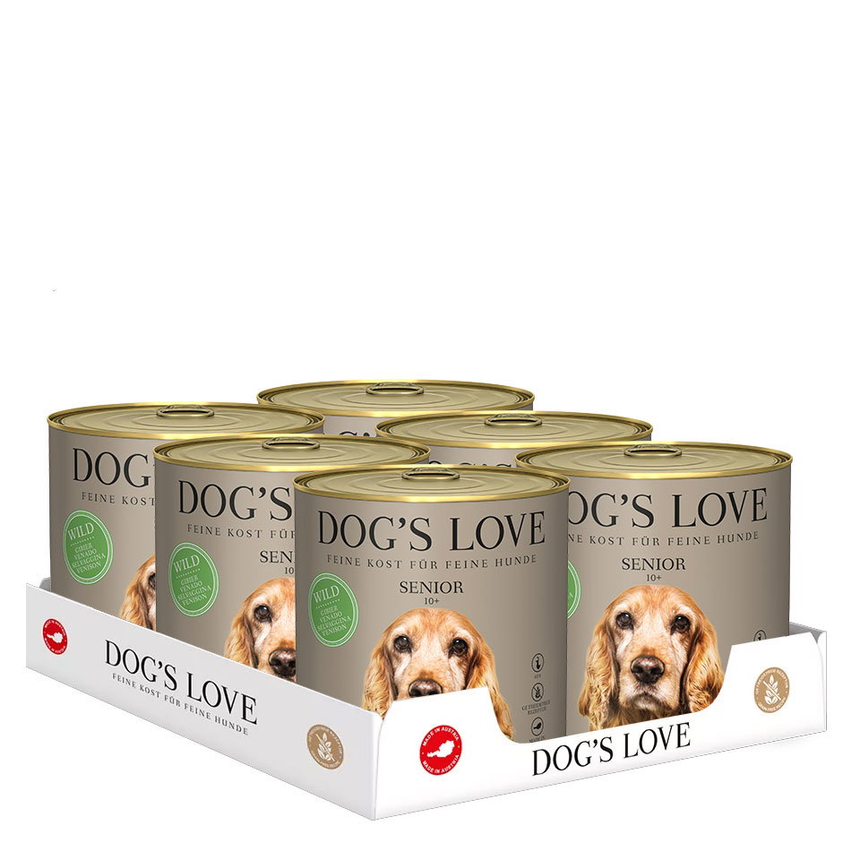 DOG'S LOVE Hunde Nassfutter Monoprotein Multipack 6x800g aus Wild | Hundefutter für Senioren von Dog's Love