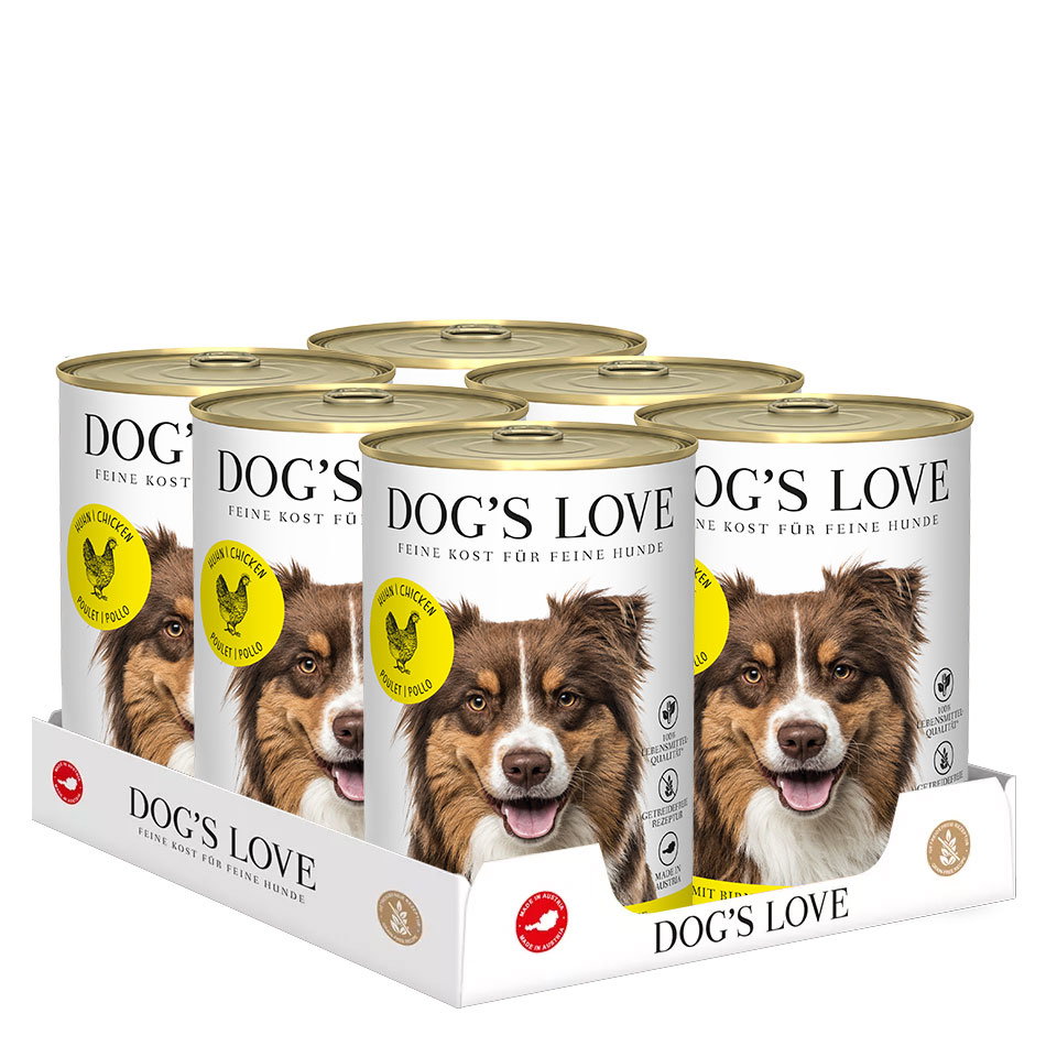 DOG'S LOVE Hunde Nassfutter Multipack 6x400g aus Huhn | Hundefutter für Adult DOG'S LOVE Hunde Nassfutter Multipack 6x400g aus Huhn | Hundefutter für Adult von Dog's Love