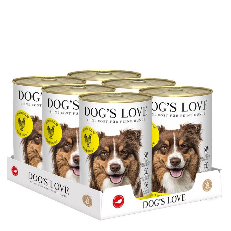 DOG'S LOVE Hunde Nassfutter Multipack 6x400g aus Huhn | Hundefutter für Adult von Dog's Love