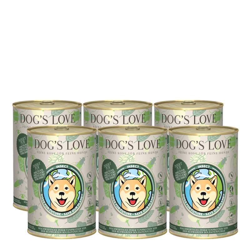 DOG'S LOVE Hunde Nassfutter Multipack 6x400g aus Insekt | Hundefutter für Adult von Dog's Love