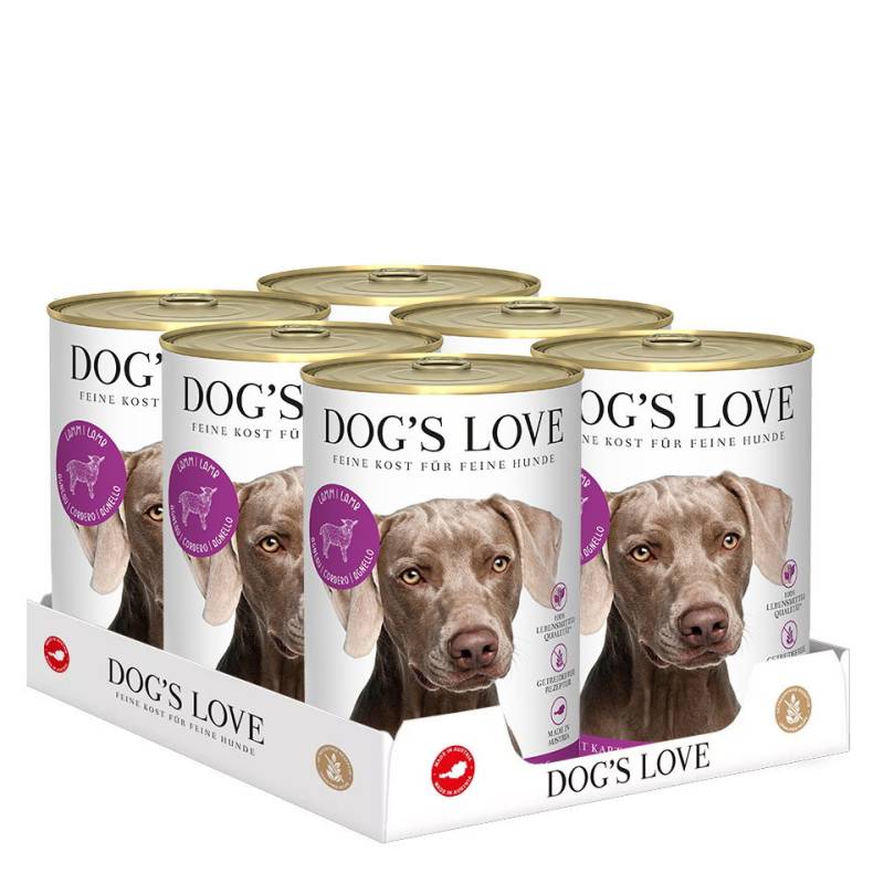 DOG'S LOVE Hunde Nassfutter Multipack 6x400g aus Lamm | Hundefutter für Adult DOG'S LOVE Hunde Nassfutter Multipack 6x400g aus Lamm | Hundefutter für Adult von Dog's Love
