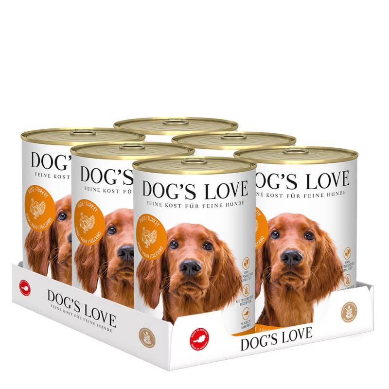 DOG'S LOVE Hunde Nassfutter Multipack 6x400g aus Pute / Truthahn | Hundefutter für Adult DOG'S LOVE Hunde Nassfutter Multipack 6x400g aus Pute / Truthahn | Hundefutter für Adult von Dog's Love