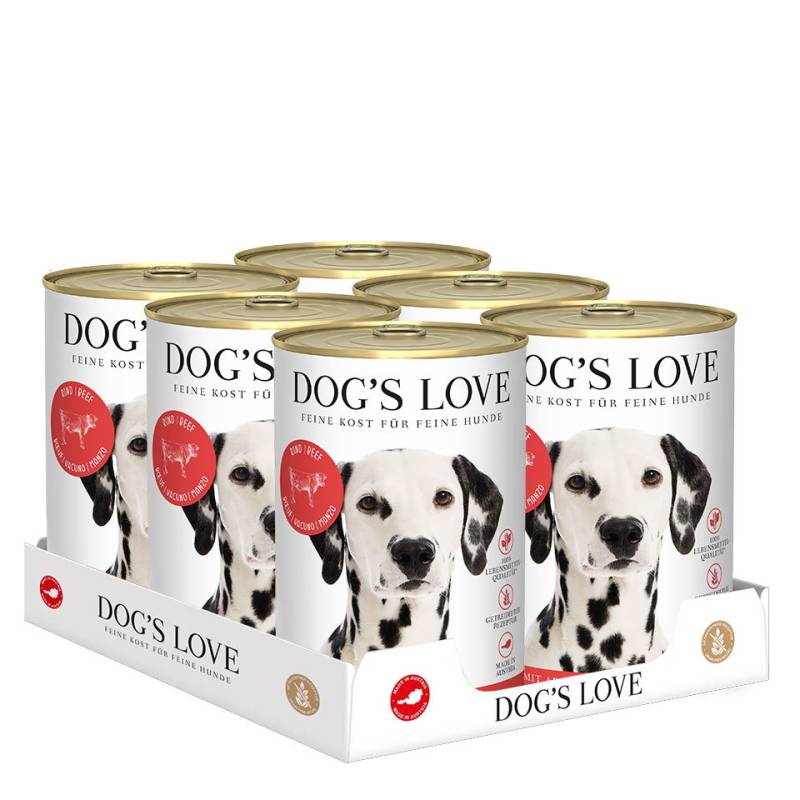 DOG'S LOVE Hunde Nassfutter Multipack 6x400g aus Rind | Hundefutter für Adult von Dog's Love