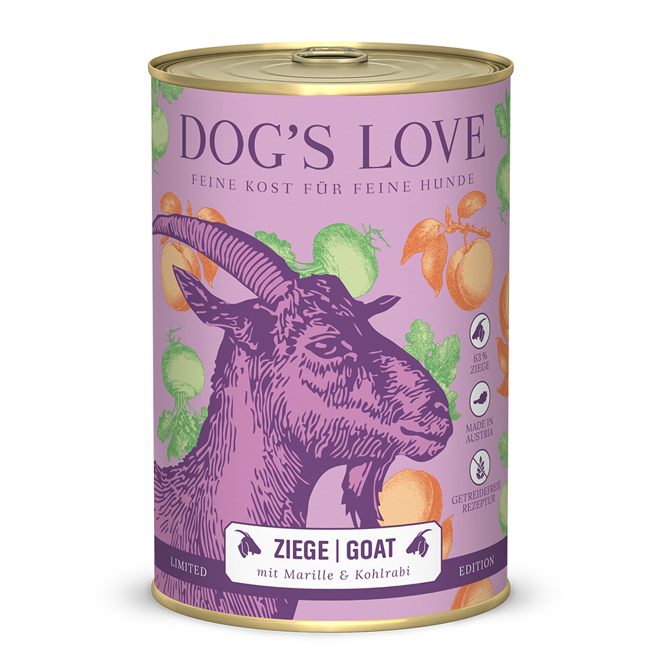 DOG'S LOVE Hunde Nassfutter Multipack 6x400g aus Ziege | Hundefutter für Adult von Dog's Love