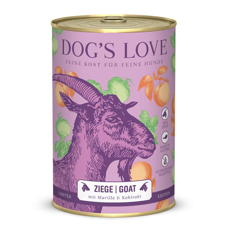 DOG'S LOVE Hunde Nassfutter Multipack 6x400g aus Ziege | Hundefutter für Adult von Dog's Love