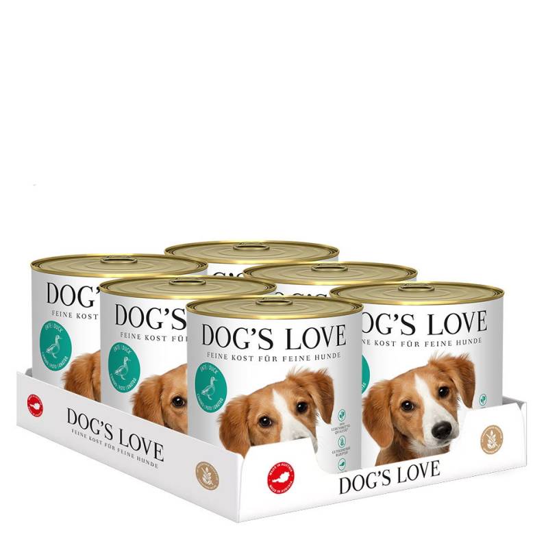 DOG'S LOVE Hunde Nassfutter Multipack 6x800g aus Ente | Hundefutter für Adult von Dog's Love