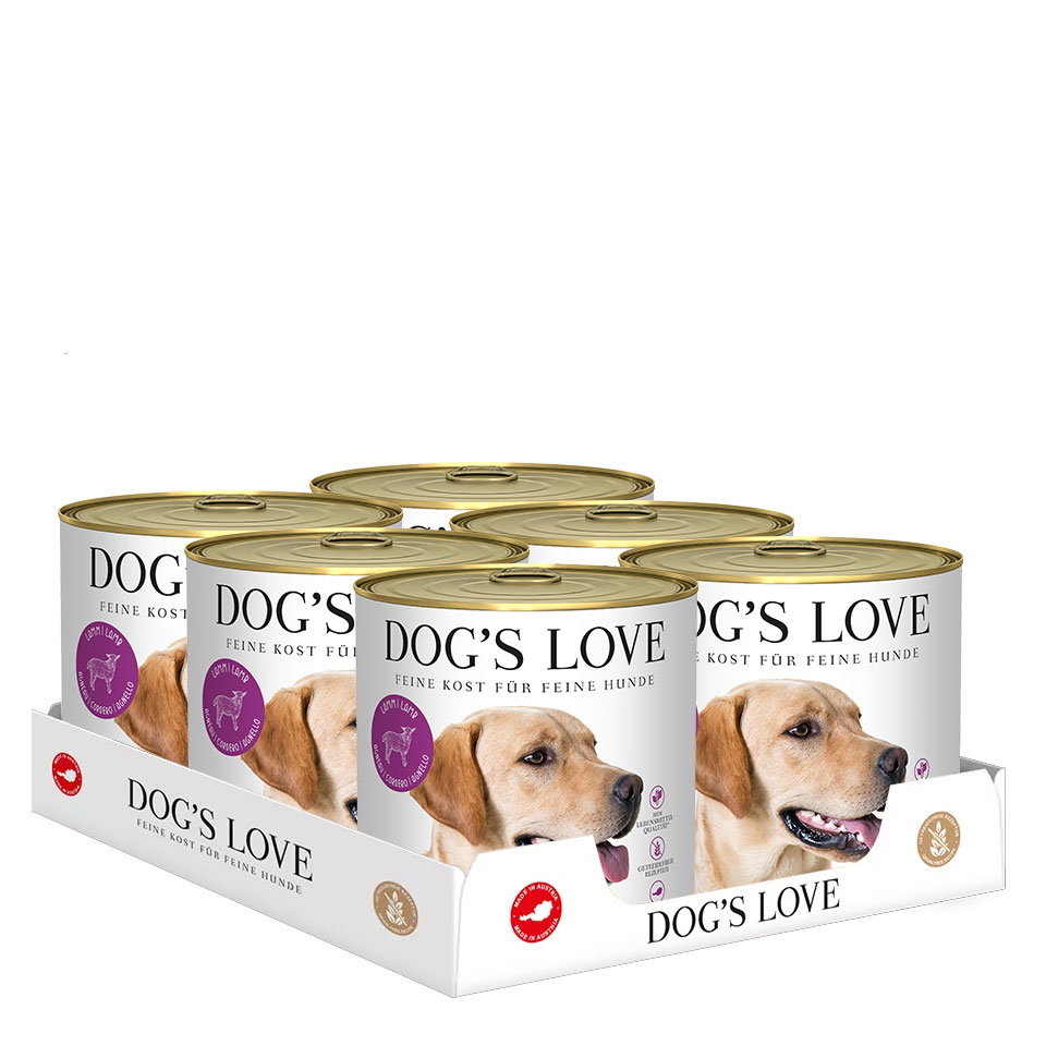 DOG'S LOVE Hunde Nassfutter Multipack 6x800g aus Lamm | Hundefutter für Adult von Dog's Love