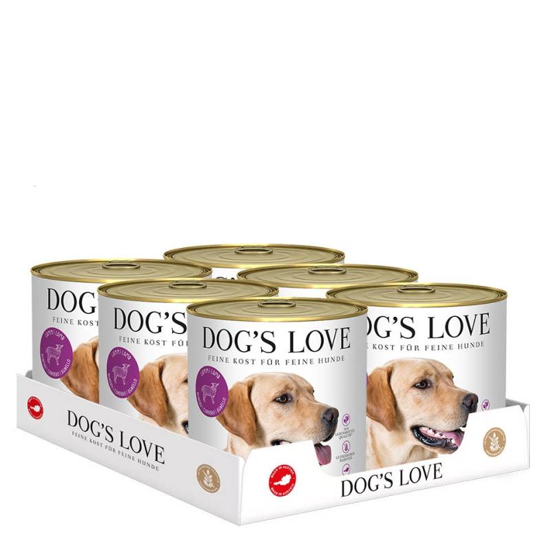 DOG'S LOVE Hunde Nassfutter Multipack 6x800g aus Lamm | Hundefutter für Adult von Dog's Love