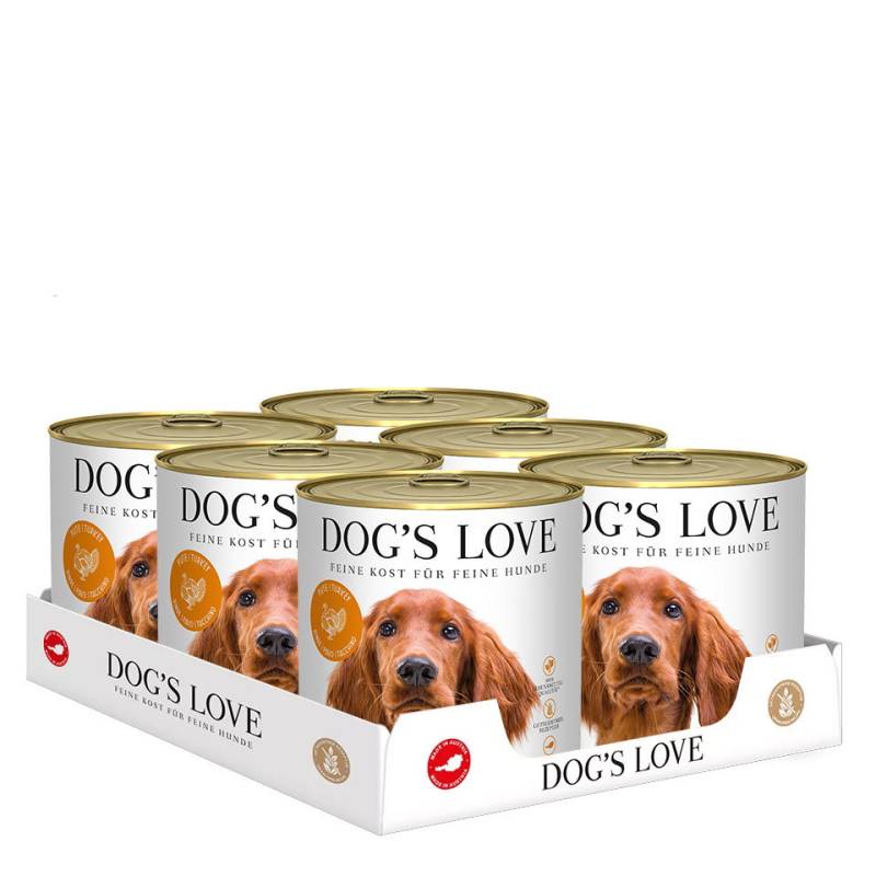 DOG'S LOVE Hunde Nassfutter Multipack 6x800g aus Pute / Truthahn | Hundefutter für Adult DOG'S LOVE Hunde Nassfutter Multipack 6x800g aus Pute / Truthahn | Hundefutter für Adult von Dog's Love