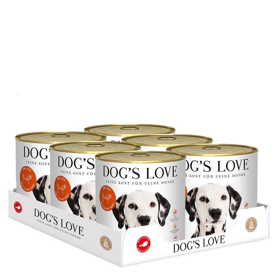 DOG'S LOVE Hunde Nassfutter Multipack 6x800g aus Rind | Hundefutter für Adult von Dog's Love