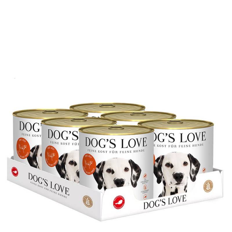 DOG'S LOVE Hunde Nassfutter Multipack 6x800g aus Rind | Hundefutter für Adult von Dog's Love