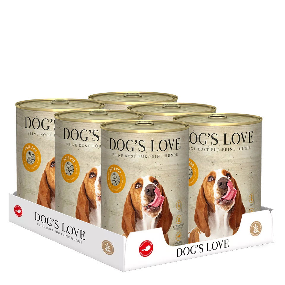 DOG'S LOVE Hunde Nassfutter Pur Multipack 6x400g aus Pute / Truthahn | Hundefutter für Adult DOG'S LOVE Hunde Nassfutter Pur Multipack 6x400g aus Pute / Truthahn | Hundefutter für Adult von Dog's Love