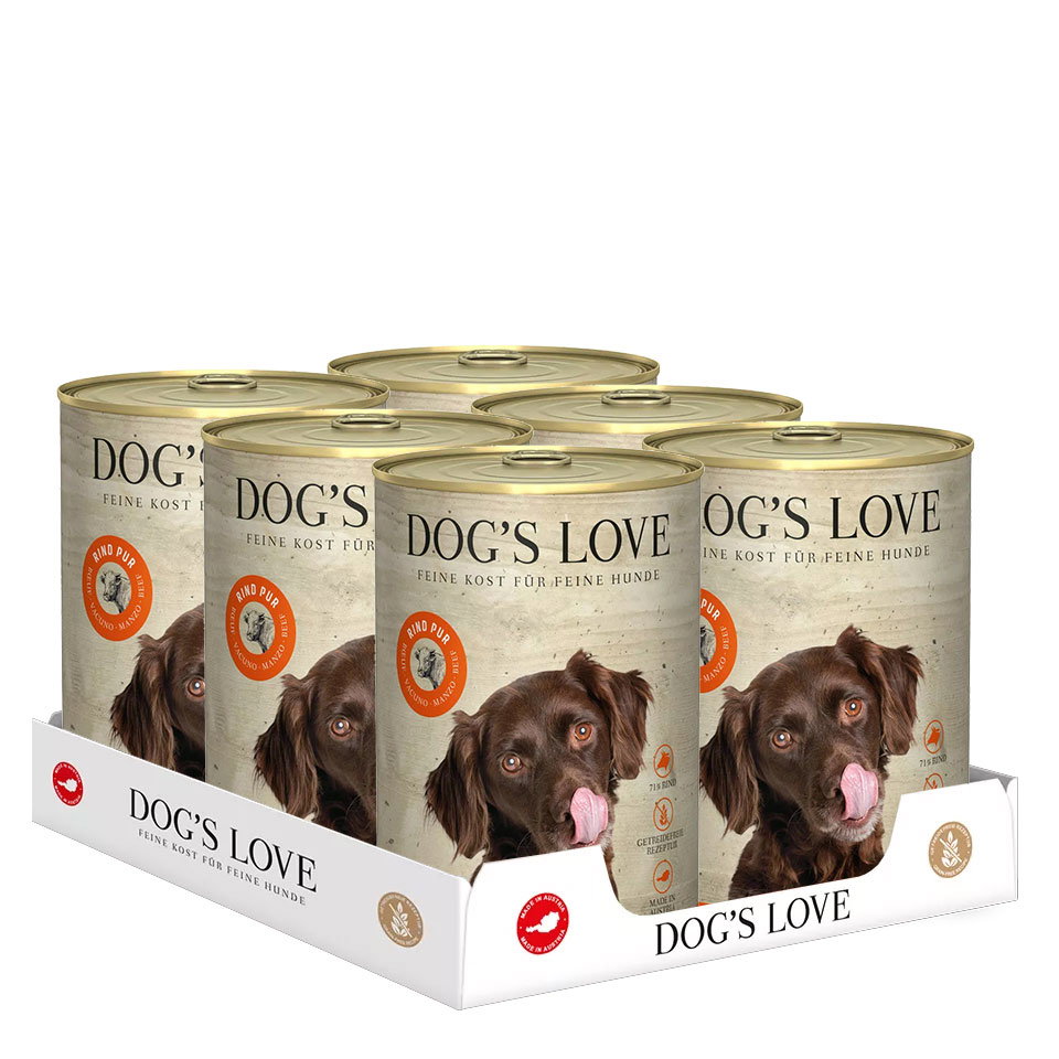 DOG'S LOVE Hunde Nassfutter Pur Multipack 6x400g aus Rind | Hundefutter für Adult DOG'S LOVE Hunde Nassfutter Pur Multipack 6x400g aus Rind | Hundefutter für Adult von Dog's Love