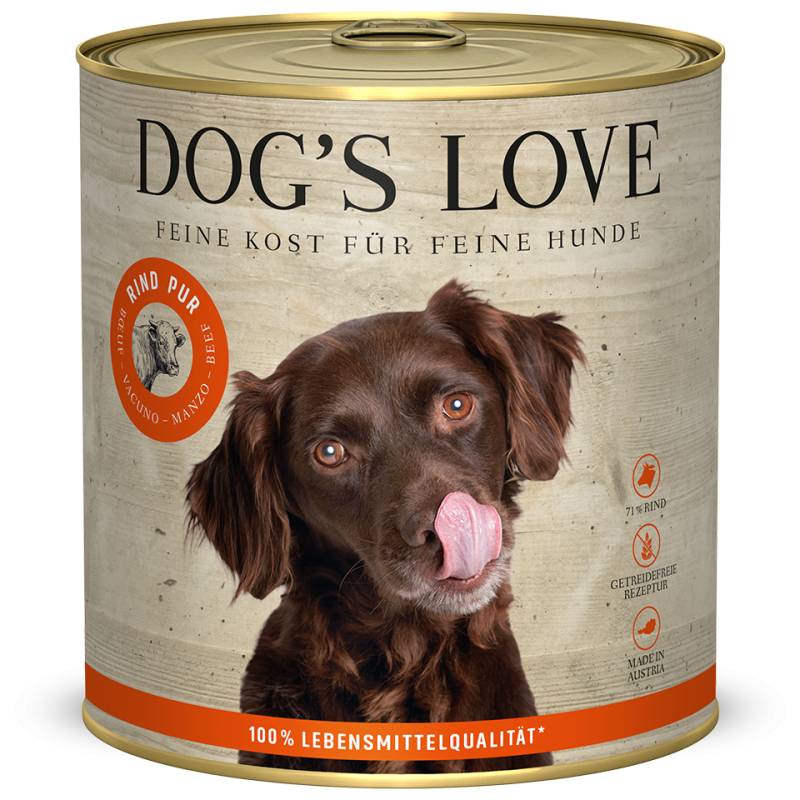 DOG'S LOVE Hunde Nassfutter Pur aus Rind 800g  | Hundefutter für Adult von Dog's Love