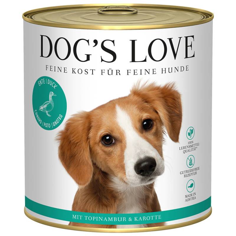 DOG'S LOVE Hunde Nassfutter aus Ente 800g  | Hundefutter für Adult von Dog's Love