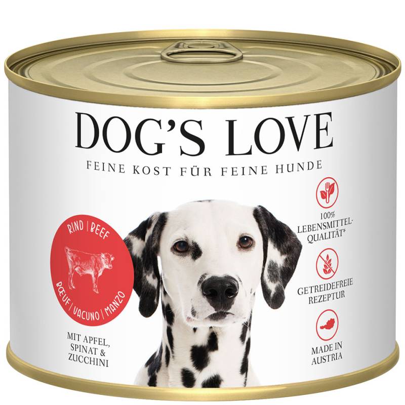 DOG'S LOVE Hunde Nassfutter aus Rind 200g  | Hundefutter für Adult von Dog's Love