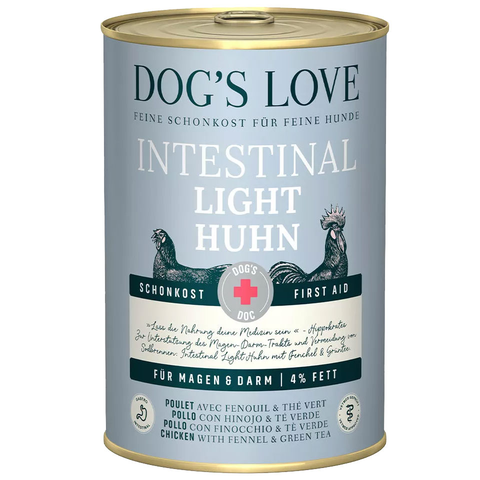 DOG'S LOVE Hunde Schonkost aus Huhn 400g | für Magen & Darm | Intestinal Light Hundefutter für Adult/Senior DOG'S LOVE Hunde Schonkost aus Huhn 400g | für Magen & Darm | Intestinal Light Hundefutter für Adult/Senior von Dog's Love
