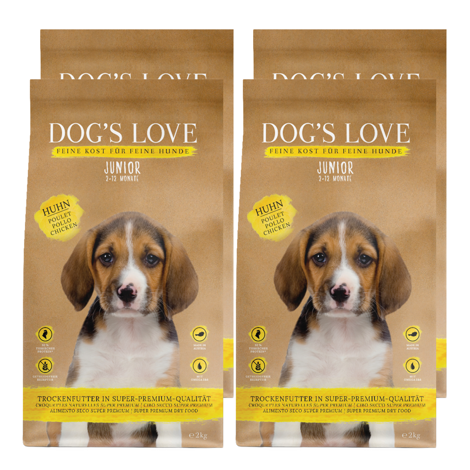 DOG'S LOVE Hunde Trockenfutter Multipack 4x2kg aus Huhn | Hundefutter für Welpen DOG'S LOVE Hunde Trockenfutter Multipack 4x2kg aus Huhn | Hundefutter für Welpen von Dog's Love