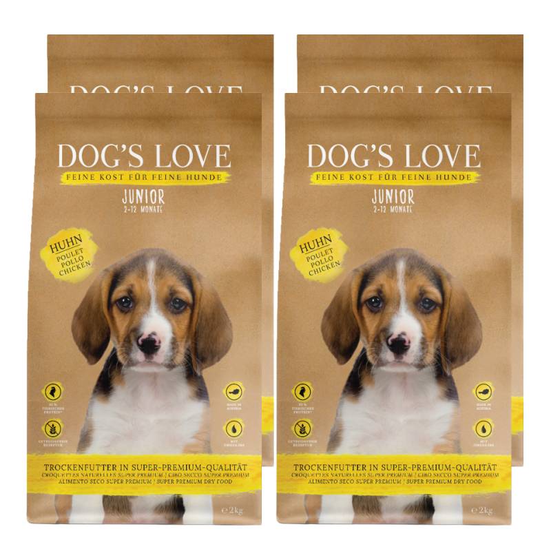 DOG'S LOVE Hunde Trockenfutter Multipack 4x2kg aus Huhn | Hundefutter für Welpen DOG'S LOVE Hunde Trockenfutter Multipack 4x2kg aus Huhn | Hundefutter für Welpen von Dog's Love