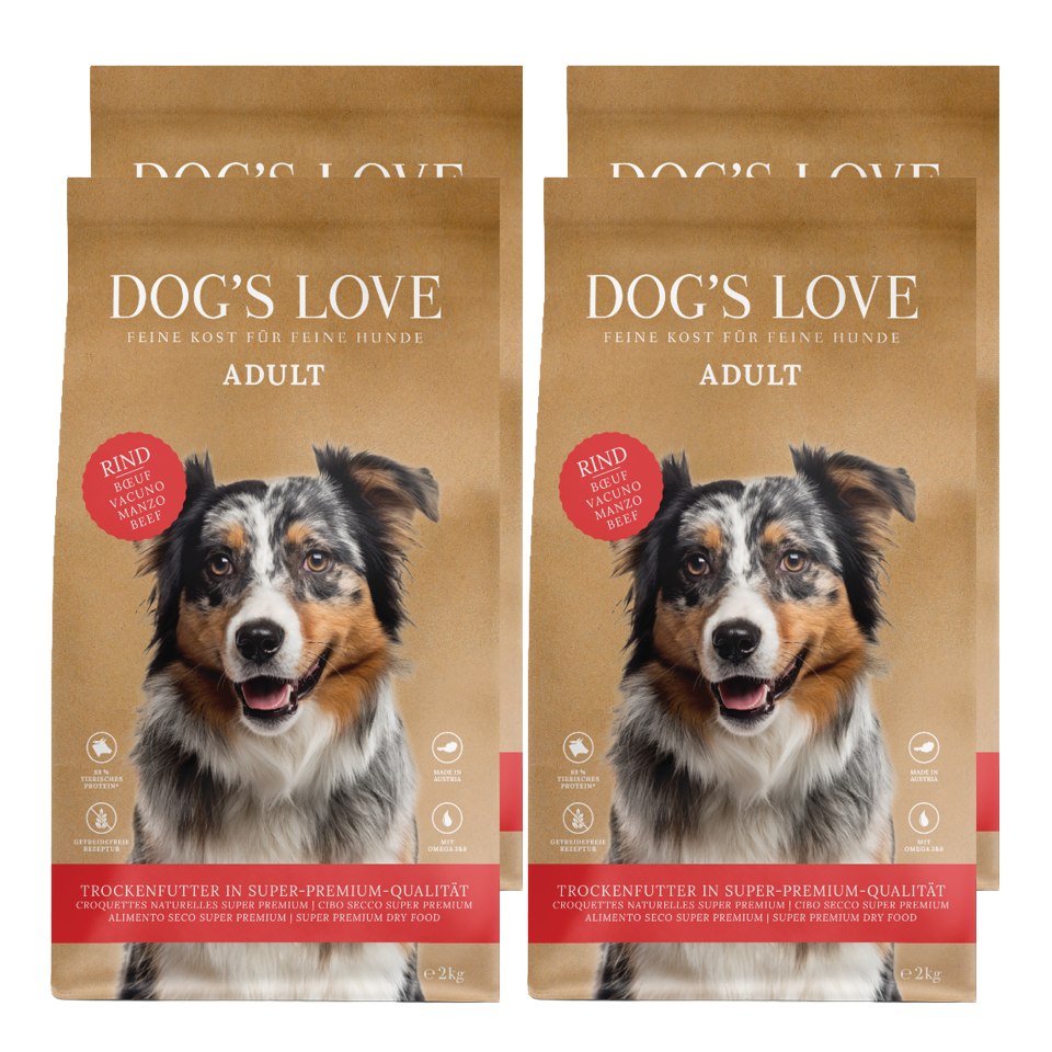 DOG'S LOVE Hunde Trockenfutter Multipack 4x2kg aus Rind | Hundefutter für Adult von Dog's Love