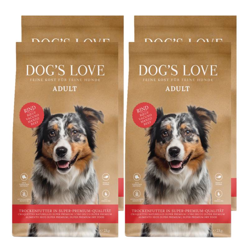 DOG'S LOVE Hunde Trockenfutter Multipack 4x2kg aus Rind | Hundefutter für Adult von Dog's Love