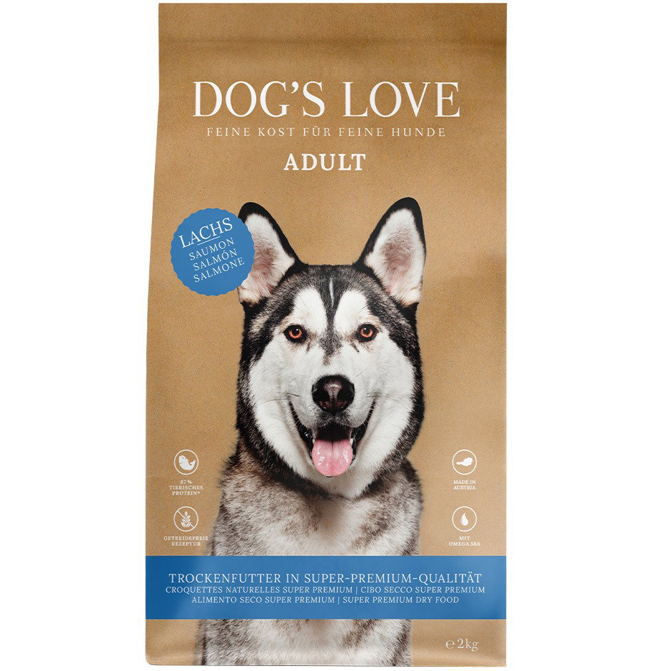DOG'S LOVE Hunde Trockenfutter aus Lachs 2kg für Adult | Hoher Fleischanteil, Mono-Protein, getreidefrei DOG'S LOVE Hunde Trockenfutter aus Lachs 2kg für Adult | Hoher Fleischanteil, Mono-Protein, getreidefrei von Dog's Love