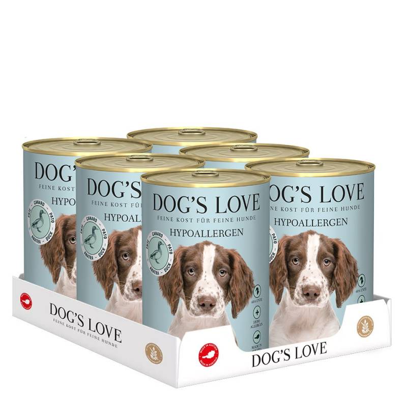 DOG'S LOVE Hypoallergenes Nassfutter Multipack 6x400g aus Ente | Hundefutter für Adult DOG'S LOVE Hypoallergenes Nassfutter Multipack 6x400g aus Ente | Hundefutter für Adult von Dog's Love