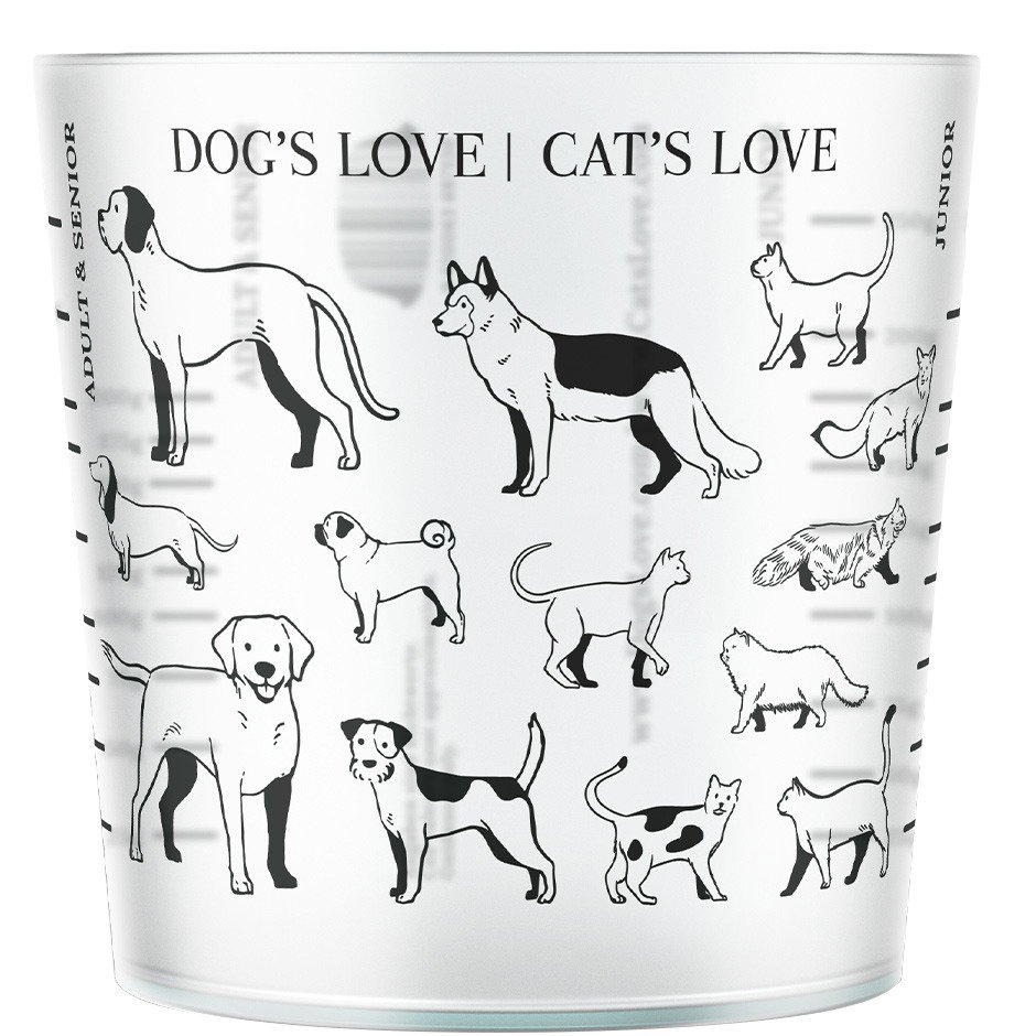 DOG'S LOVE Messbecher bis 250g mit Motiv Hund & Katze von Dog's Love