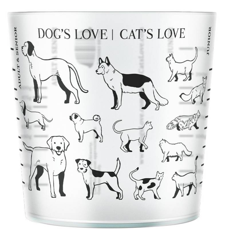 DOG'S LOVE Messbecher bis 250g mit Motiv Hund & Katze von Dog's Love