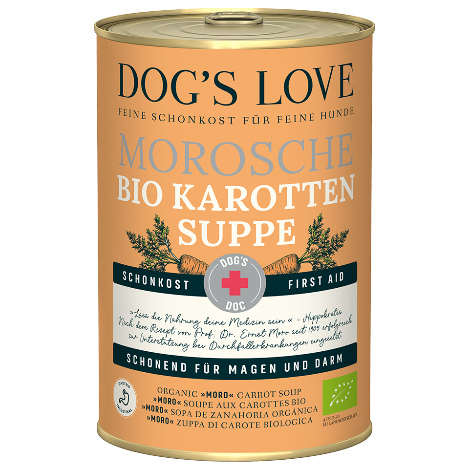DOG'S LOVE Morosche Bio Karottensuppe 400g | für Hunde mit Verdauungsproblemen | 100% Bio-Qualität | Hunde Schonkost von Dog's Love