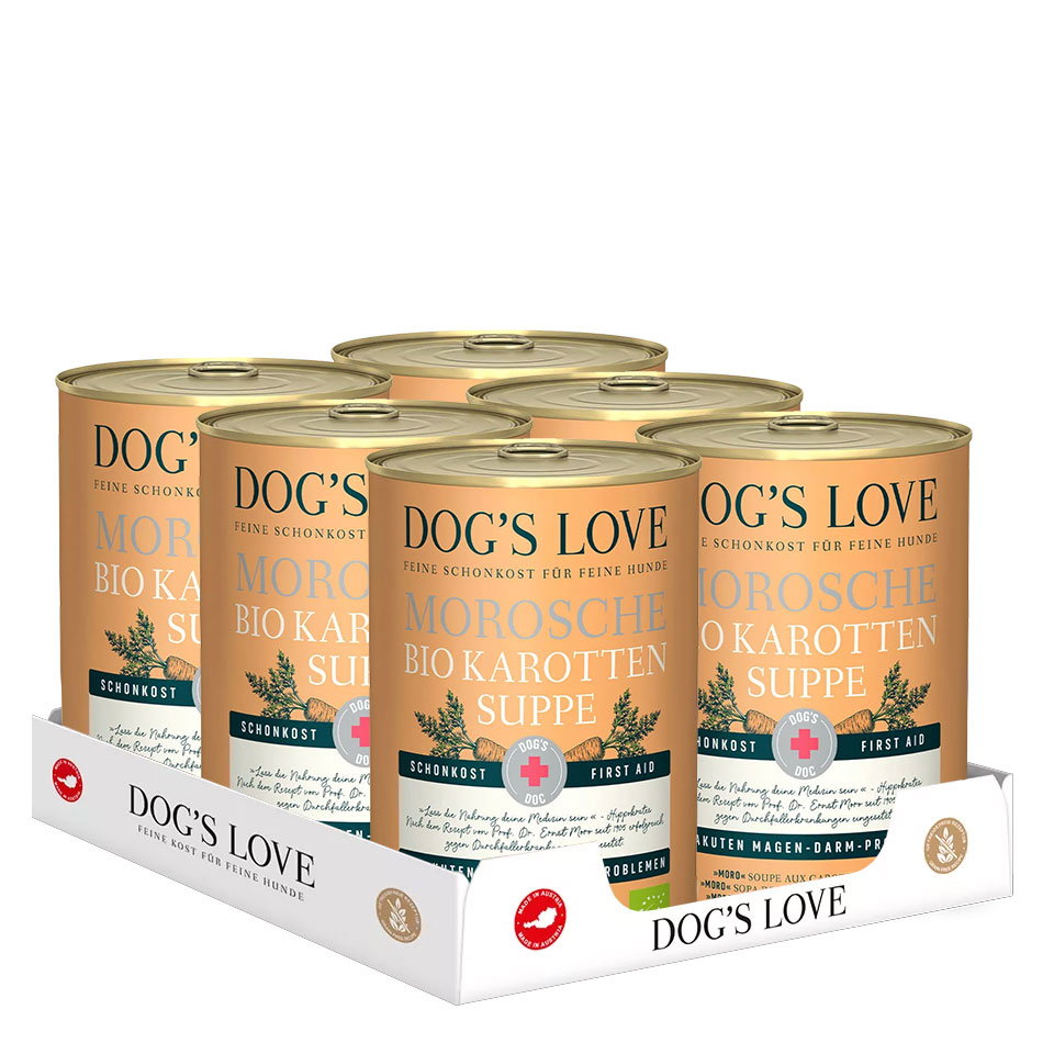DOG'S LOVE Morosche Bio Karottensuppe 6x400g Multipack | Hunde Schonkost DOG'S LOVE Morosche Bio Karottensuppe 6x400g Multipack | Hunde Schonkost von Dog's Love