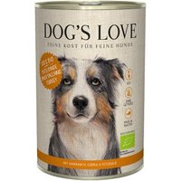 DOG'S LOVE Nassfutter Hund, Adult, Bio Pute mit Amaranth und Kürbis 6x400 g von Dog's Love