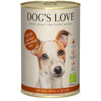 DOG'S LOVE Nassfutter Hund, Adult, Bio Rind mit Reis, Apfel und Zucchini 6x400 g von Dog's Love