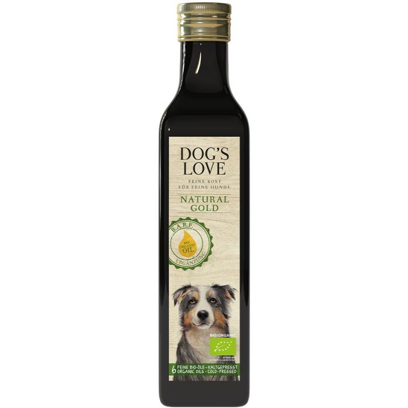 DOG'S LOVE Natural Gold Bio-Öl für Hunde 250g | Nahrungsergänzungsmittel für Hunde | 100% Bio-Qualität | Vitaminreichen kaltgepresste Ölsorten DOG'S LOVE Natural Gold Bio-Öl für Hunde 250g | Nahrungsergänzungsmittel für Hunde | 100% Bio-Qualität | Vitaminreichen kaltgepresste Ölsorten von Dog's Love