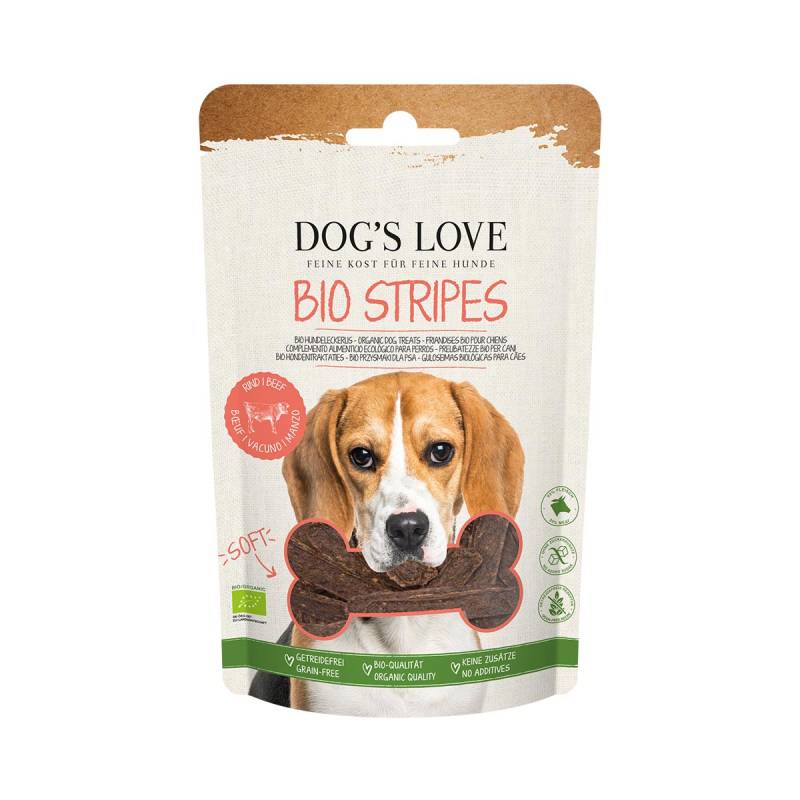 DOG'S LOVE SOFT Stripes BIO Rind 150 g von Dog's Love